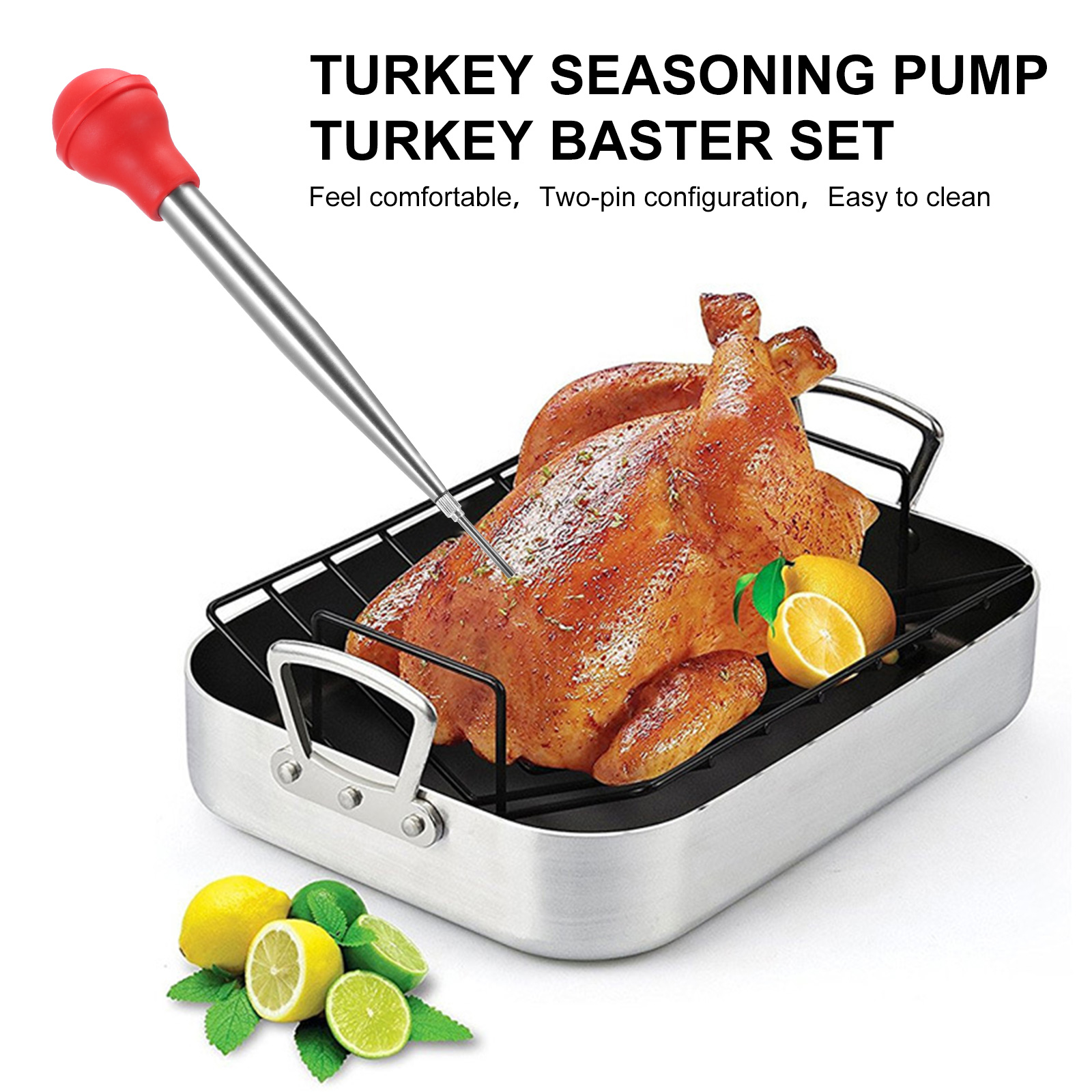 Ausyst Kitchen Gadgets 28ml Meat Baster Kitchen Utensil for Turkey Beef Pork Roasting Chicken New Clearance, Size: 1pc