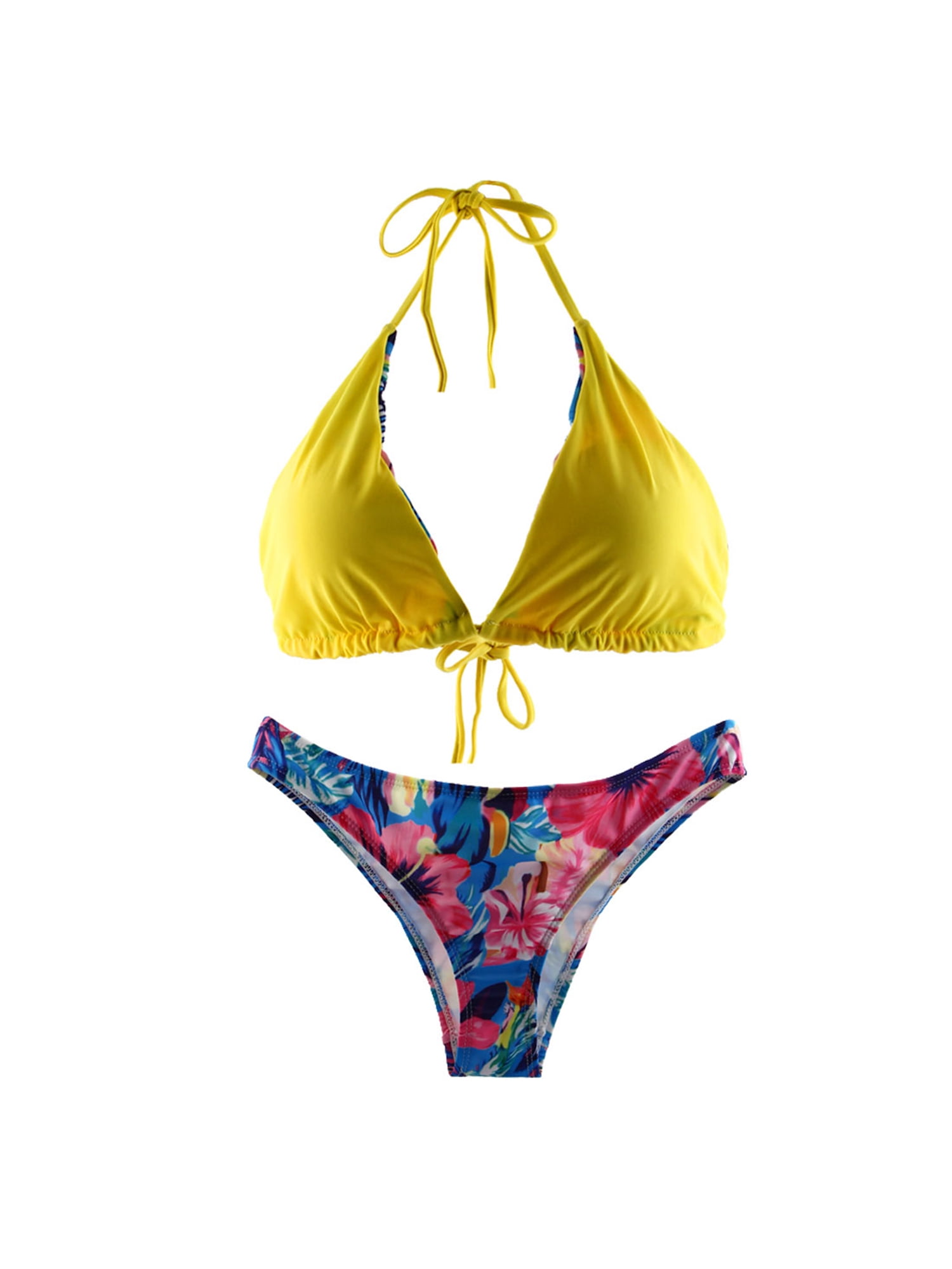 yellow halter top bikini