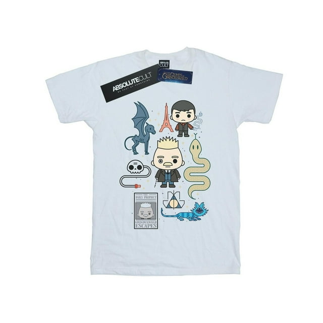 Fantastic Beasts T-Shirt Boyfriend en Coton Chibi Grindelwald pour Femmes