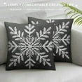 thumbnail image 3 of Nawypu  Christmas Throw Pillow Covers, Snowflake Pillow Cases Home Xmas Decorative Holiday Decor Cushion Covers Soft Pillow Cover for Sofa Bed Chair Set of , Gray, 3 of 5