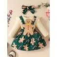 thumbnail image 3 of Newborn Baby Girl Christmas Outfits Ruffle Long Sleeve Romper Gingerbread Man Suspender Dress 3 6 9 12 18 Months Fall Winter Clothes, 3 of 8