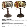 thumbnail image 3 of Lavish Home Tiffany Style Bankers Lamp-Stained Glass Butterfly Design Desk Light -Vintage Look Colorful Accent, 3 of 7