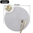 thumbnail image 2 of 15" Round Placemats, Placemats Set of 6, 70% Polypropylene Woven, Grey, 2 of 5