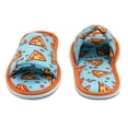 thumbnail image 3 of Chochili Men Pizza Slices Open Toe Home Slippers Orange and Turquoise Lightweight Silent Walk Size 8 to 10, 3 of 6