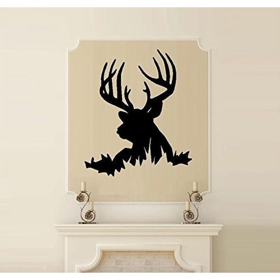 Decal ~ BUCK DEER HEAD ~ WALL DECAL, HOME DECOR 21" X 21.5"