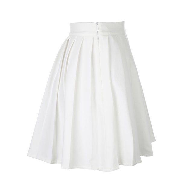 Falda plisada de cintura alta para mujer Falda corta con estampado de letras laterales con cremallera XBTCLXEBCO Blanco, Chico