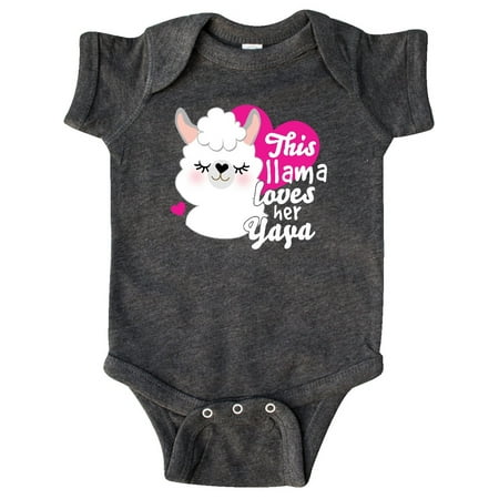

Inktastic Valentines Day This Llama Loves Her Yaya Gift Baby Girl Bodysuit