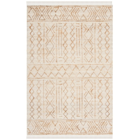 SAFAVIEH Natural Fiber Mason Geometric Area Rug, Natural/Beige, 5' x 8'