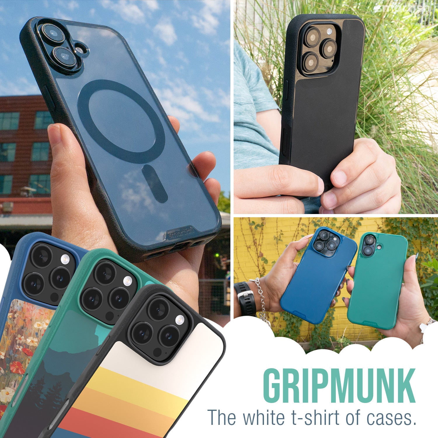 Smartish® iPhone 16 Pro Max Wallet Case - Wallet Slayer Vol. 1 [Slim + Protective] Credit Card Holder - Drop Tested Hidden Card Slot Cover Compatible with Apple iPhone 16 Pro Max - Blues on the Green