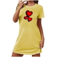 thumbnail image 2 of Camisón corto de San Valentín para mujer, talla grande, estampado en el pecho, cuello redondo, manga corta, 2 of 3