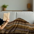 thumbnail image 3 of Abstract Soft Flannel Fleece Throw Blanket, Retro Vertical Striped Background in Different Shades of Earthen Tones Image, Cozy Plush for Indoor and Outdoor Use, 50" x 70", Tan and Brown, by Ambesonne, 3 of 5