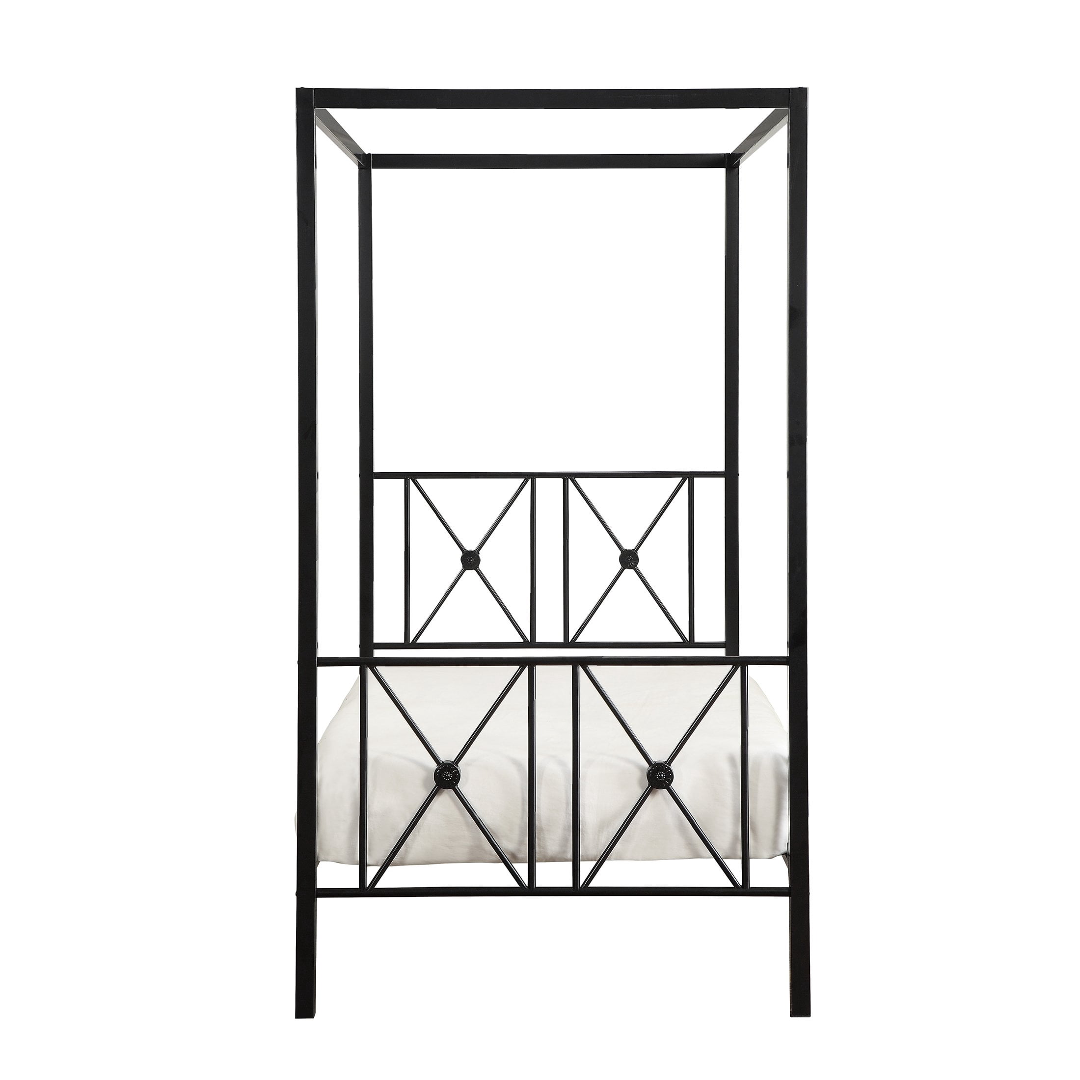 OakvillePark Bijou Double-X Metal Platform Bed, Twin, Black