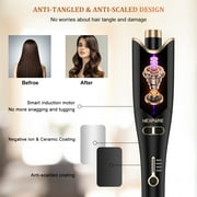 NEXPURE Curling Iron, Automatic Rotating Hair Curler with 1 Tourmaline Ceramic Barrel, Gold