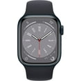 thumbnail image 2 of Restored The Apple Watch Series 8 features advanced health sensors and applications, allowing you to perform ECGs, measure heart rate and blood oxygen levels, and track temperature changes for detailed insights into your menstrual cycle. With Crash Detection, sleep stage tracking, and advanced workout metrics, this smartwatch helps you maintain an active, healthy, and connected lifestyle. This unisex adult smartwatch from Apple weighs 1 pound and offers a comprehensive suite of features for daily use., 2 of 2