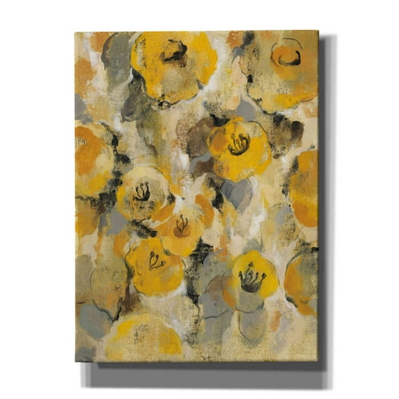 Epic Graffiti 'Yellow Floral II' by Silvia Vassileva, Canvas Wall Art, 40"x54"
