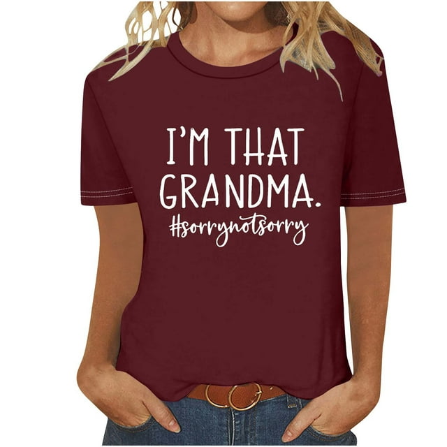 LSLJS Mode Femmes Col Rond Manches Courtes Imprimé T-Shirt Blouse Décontractée Hauts, Cadeaux pour Femmes