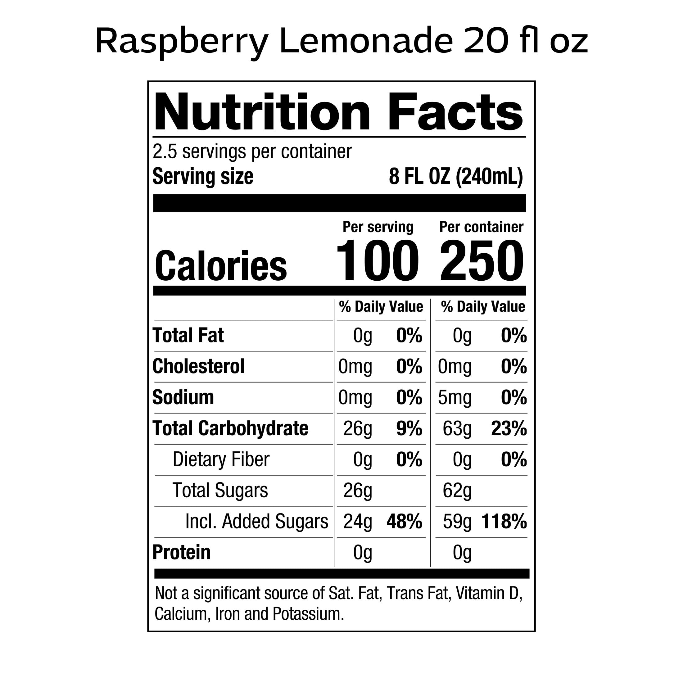 Milo's Raspberry Lemonade, Refrigerated Juice Drink, 20 fl oz Bottle, 100% Natural, No Preservatives, Made Fresh Daily