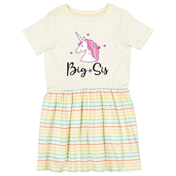 Inktastic Big Sis Unicorn Girls Sister Announcement Girls Toddler Dress