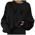 thumbnail image 3 of Conairie Women Halloween Sweatshirts Crewneck Ghost Pumpkin Print Loose Cute Sweater Spooky Season Long Sleeve Pullover Tops Winter Outfits Clothes Black L, 3 of 4