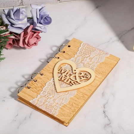 

Wooden Guest Book Memorable Signature Message Notebooks Gift For Wedding PartyJM01184