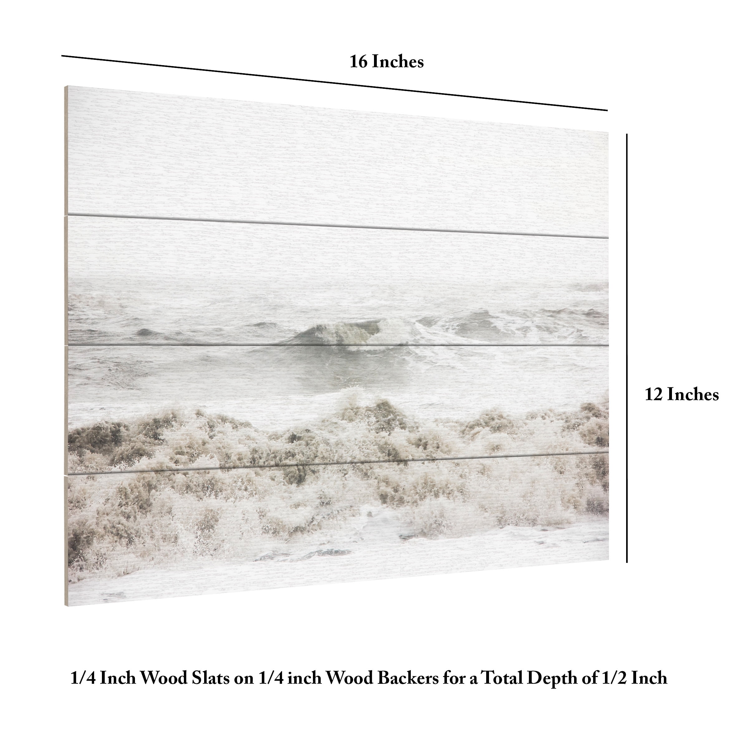Design Fabrikken 'Breaking Waves Fabrikken' Wood Slat Art 12x16