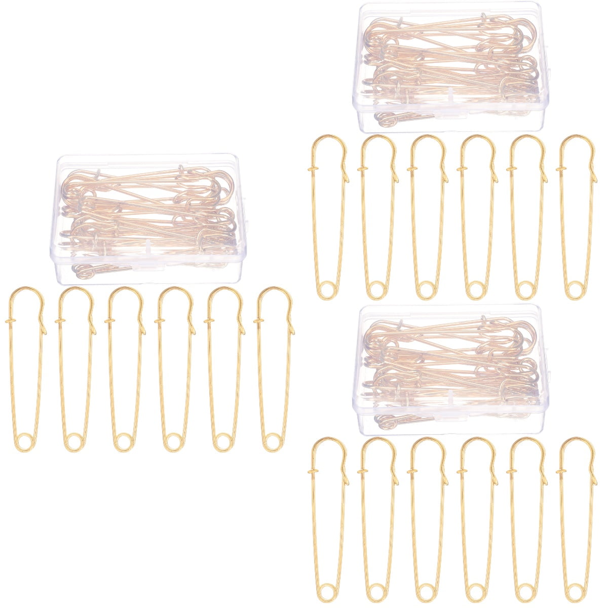 BERTDOMD 30 pcs Retro Safety Pin Clips Stainless Steel Brooch Pins for Sewing Crafting and Accessories