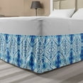 thumbnail image 1 of Psychedelic Bed Skirt, Grunge Style Hippie Eastern Like Indonesian Folk Effect Design, Elastic Bedskirt Dust Ruffle Wrap Around for Bedding Decor, 4 Sizes, Pale Blue and Royal Blue, by Ambesonne, 1 of 2