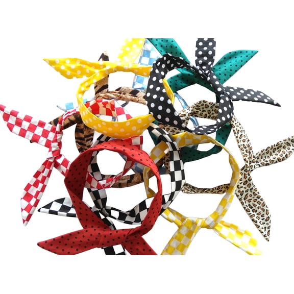 Retro clothing accessories bow hairband with wire women's bendable headband