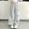 thumbnail image 2 of Generic Girls Wide Leg Elastic High Waisted Pants Sweatpants Baggy Track Pants Trousers Casual Streetwear Cute Clothes for Teen Girls, 2 of 6