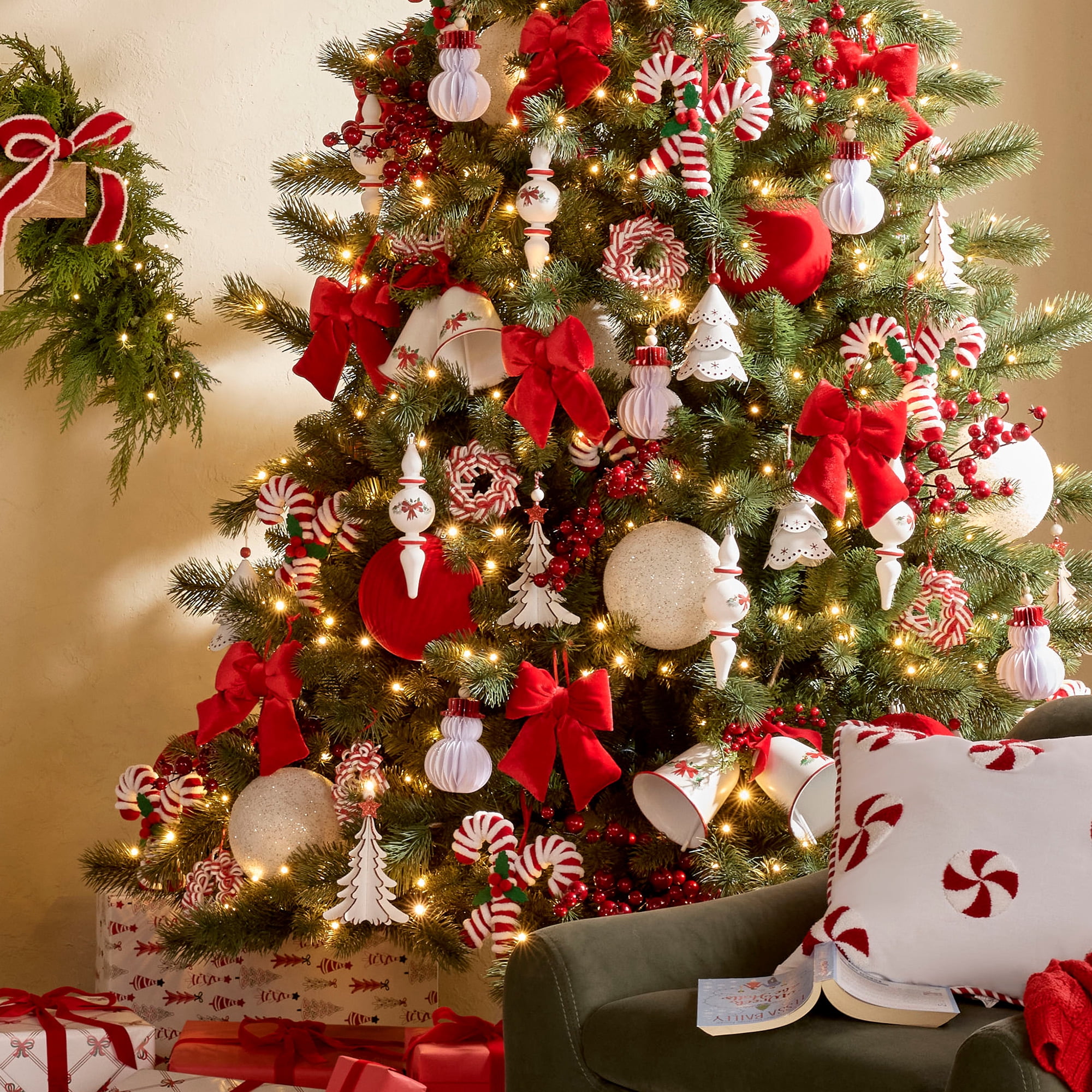 4 Count Bright Red Velvet-Feel Ball Christmas Ornaments, by Holiday Time