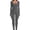 Dark Grey, variant on Women's Ribbed Long Sleeve Yoga Jumpsuit, Square Neck One Piece Workout Bodysuit for Fitness and Activewear