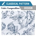 thumbnail image 3 of H.VERSAILTEX 100% Blackout Curtains Camellia Floral Printed Drapes Leah Floral Thermal Bedroom Curtains for Living room with Black Liner 2 Panels,52" x 96",Navy, 3 of 6