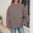 thumbnail image 3 of Women's Neck Sweatshirts,Oversized Turtleneck Long Sleeve Pullover Tops Fall Trendy Soft Sweatshirt Sweatshirts for Women Casual Daily Wear, 3 of 5