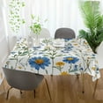 thumbnail image 3 of Yayeee Tablecloths 60" x 108" Rectangle Wrinkle Resistant Party Table Cover, Blue Floral, 3 of 8