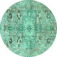 thumbnail image 1 of Ahgly Company Indoor Round Persian Turquoise Blue Traditional Area Rugs, 5' Round, 1 of 4
