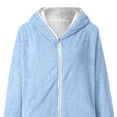 thumbnail image 7 of RQYYD Zipper Winter Coats for Women,Casual Plus Size Fleece Hooded Jacket Loose Soft Outdoor Sherpa Lined Thick Coat Outwear with Pocket (Light blue,XXL), 7 of 7