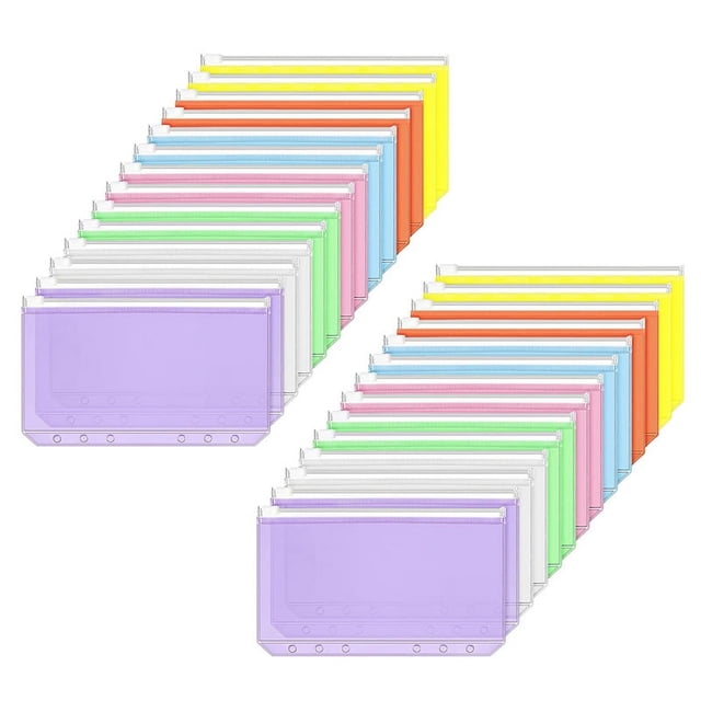 Carpeta de 28x con Bolsillos A6 Tamaño 6 Carpetas con Cremallera Carpetas Impermeables de PVC Bolsas de Hojas Sueltas