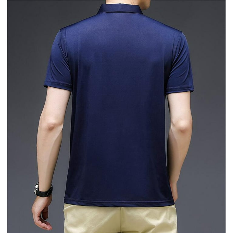 B91xZ Shirts for Men Male Summer Casual Top Shirt Embroidery Edge