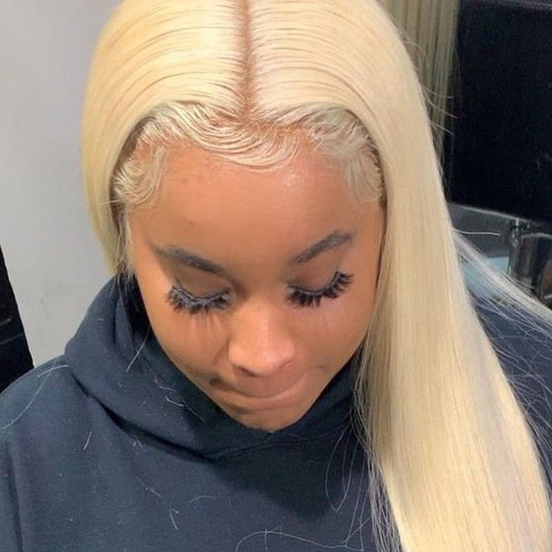 613 Blonde Straight Human Hair Wigs for Women 13X4X1 T Part Lace Front Wig Middle Part Pre Plucked Hairline with Baby Hair 150% Density 16inch