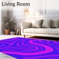 thumbnail image 2 of ODIKA 8'x10' Machine Washable Non-Slip Area Rug, Contemporary Wave Shag with Ombre Color Transition High Traffic Rug with Pad, Purple, 462337, 2 of 8