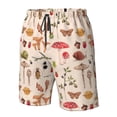thumbnail image 5 of Kll Retro Autum Mushrooms Men'S Casual Summer Beach Shorts Hawaiian Shorts With Pockets-Small, 5 of 9