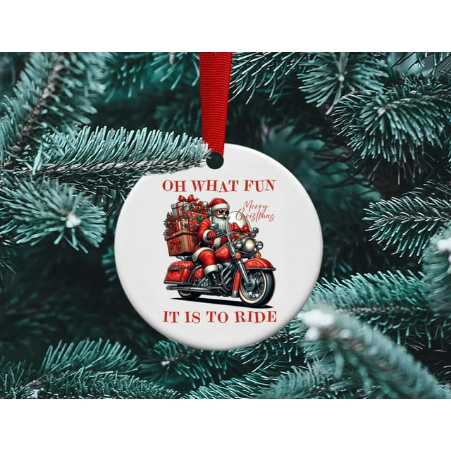 Merry Christmas Santa, Oh what fun it is to Ride, Santa Motorcycle, Harley Santa, Indian M - As Picture - 5-Pack