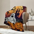 thumbnail image 4 of Halloween Throw Blanket Orange Pumpkin Ghost Throw Blanket Spooky Decor Lightweight Plush Soft Flannel Blanket and Throw Blanket Sofa Bed Blanket 60x80, 4 of 4