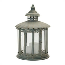 Melrose International LLC Lantern 13.75"D x 20"H Metal/Glass