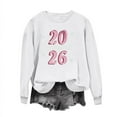 thumbnail image 5 of XPMWRP Women's Novelty Letter Printed Long Sleeve Sweatshirts Casual Crewneck Loose Fit Tunic Pullover Tops Oversized Shirt White XL, 5 of 5
