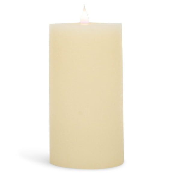 Roman Flameless LED Candle 7"H x 3.75"W Ivory Outdoor Pillar 3-D Motion