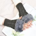 thumbnail image 2 of TISHITA Gants pour Femmes Demi-Doigt Gants Chauds Sans Doigts pour Course Sport Extérieur Cyclisme Gris Foncé, 2 of 7