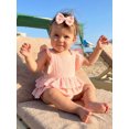 thumbnail image 6 of LMLYSoH Baby Girls Sleeveless Ruffle Romper, Backless Solid Color Jumpsuit, Cute Summer One-piece Clothes, 6 of 8