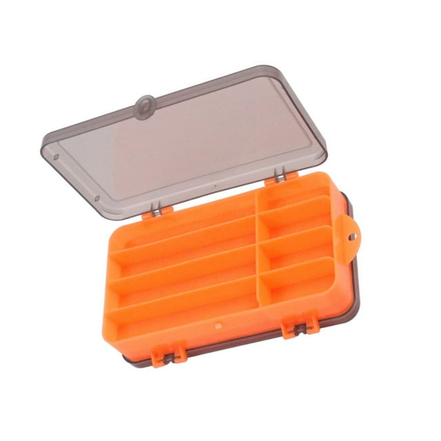 kurtrusly Fishing Tool Storage Box Solid Color Multi Compartment Replacement Bait Lure Fish Tools Case Organizer Accessories Orange 1Set