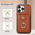 thumbnail image 6 of Case For IPhone 16 Pro Max/16 Pro/16 Plus/16, Shockproof Crossbody Phone Cover, RFID Blocking Card Holder Dropproof Shell, Metal Stand Leather Cover, 6 of 8